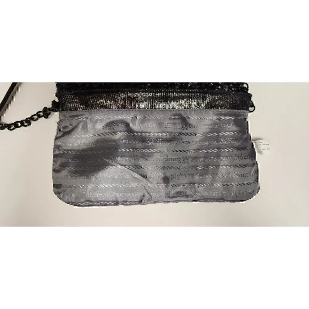 Simply Vera  Wang Sequins Evening Clutch Purse Metallic Accent. - Picture 9 of 13